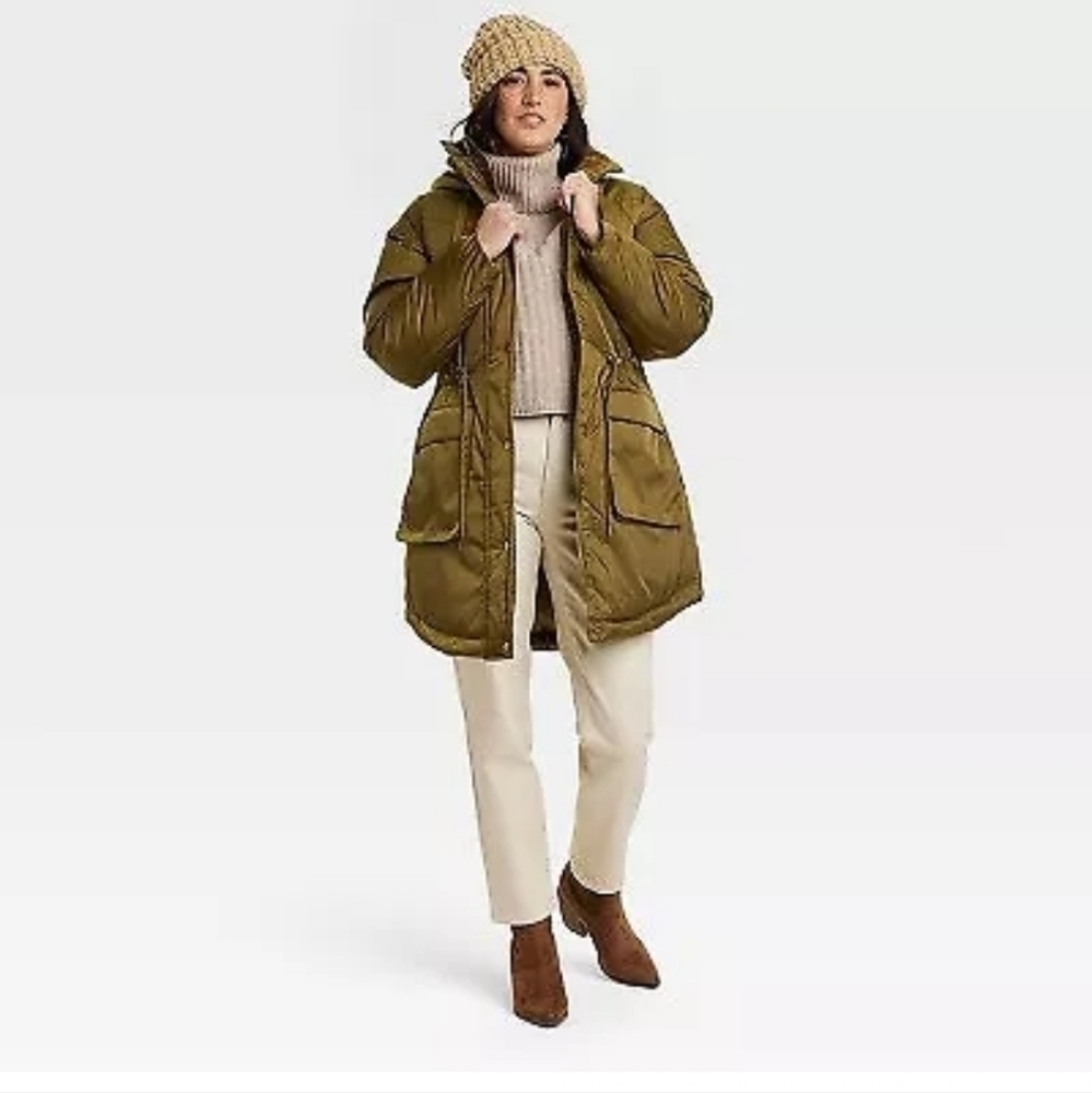 Universal Thread Women's Arctic Parka With Hood Green - Picture 2 of 9